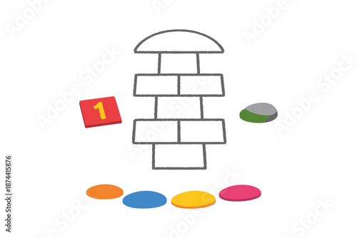 Playful building blocks with geometric shapes for children’s education