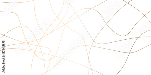 Chaotic random lines abstract geometric pattern vector background. Vector background with stripes salmon.  modern wavy stripes on white background isolated. Decorative golden pattern with tangled .