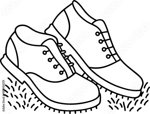 Golf shoes with spikes for traction on grass footwear design for sports and outdoor activities