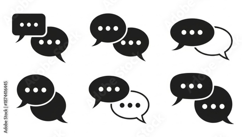 Cute cartoon comic speech bubbles set with funny animal and character icons in vector style