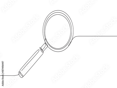 A magnifying glass with a handle on a white background