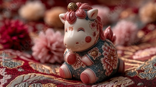 a cute horse ceramic figure decoration