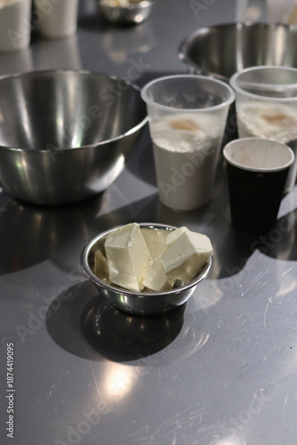 Preparation for the pastry workshop.