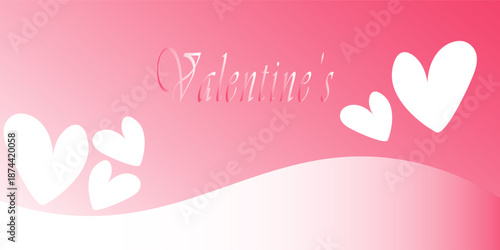 Greeting Card flayer Valentine's day Pink with heart shaped background for valentine's day banner. modern design