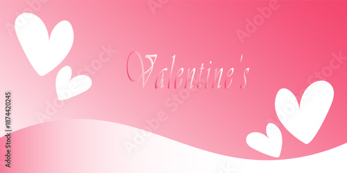 Greeting Card flayer Valentine's day Pink with heart shaped background for valentine's day banner. eps10, web