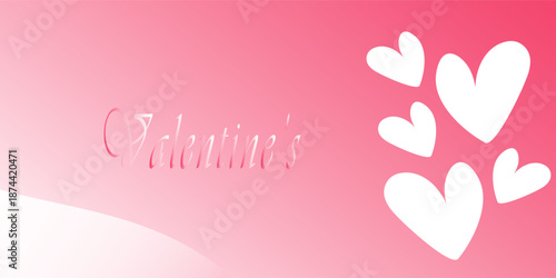 Greeting Card flayer Valentine's day Pink with heart shaped background for valentine's day banner. bussines, poster