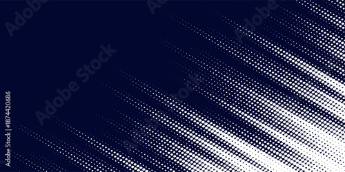 Seamless geometric pattern. Modern ornament with navy blue dotted elements. Geometric abstract pattern