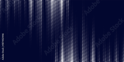 Seamless geometric pattern. Modern ornament with navy blue dotted elements. Geometric abstract pattern