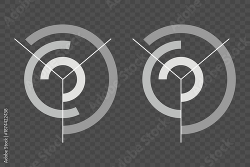 Stock candlestick chart, upward trend, business icon. Minimalist Data Peaks Line Graph with Shaded Areas