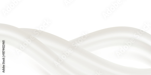 White shiny silk fabric or rippled wavy milk.