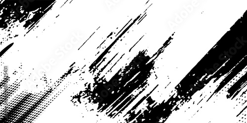 Vector brush sroke texture. Distressed uneven grunge background. Abstract distressed vector illustration. Overlay over any design to create interesting effect and depth. Black isolated on white. EPS10