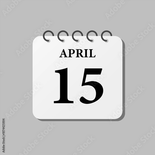 Icon page calendar day - 15 April