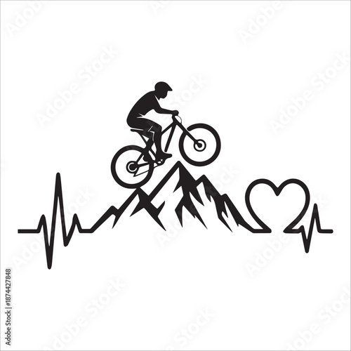 Mountain Biking Heartbeat Over Rugged Peaks