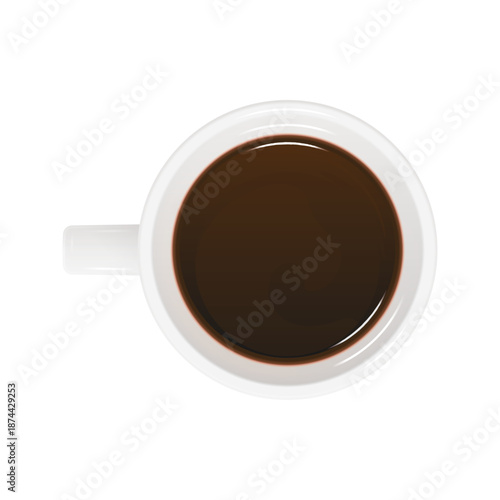 Cup of black coffee. Realistic vector illustration.