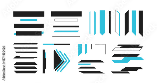 Collection of Abstract Geometric Shapes and Lines for Graphic Design Elements