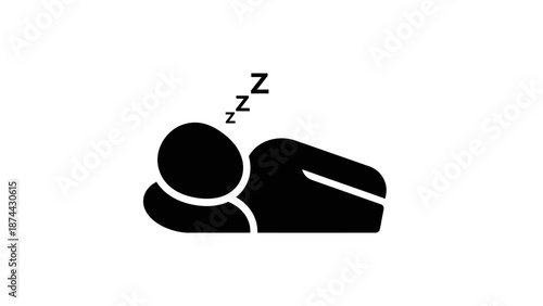 Person Sleeping Icon Representing Rest and Relaxation.