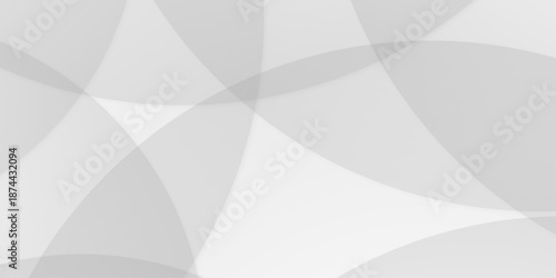 Abstract background with white  and gray  abstract geometric background with soft light white paper circles in design . Digital technology wallpaper used in the corporate in design.