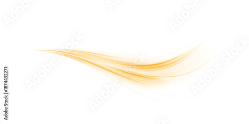 Vector PNG white abstract background with yellow gold glow, blurred light lines, waves. Bright sparkling speed line for futuristic design and banner. Energy flow tunnel.