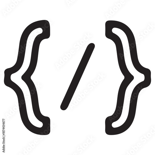 Minimalist Web Development Code Brackets and Programming Script Symbol