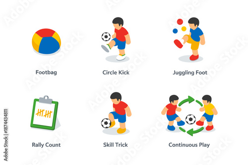 Fun activities and games for kids in flat design illustration