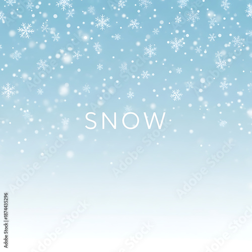 Snowflakes falling gently in winter wonderland scene