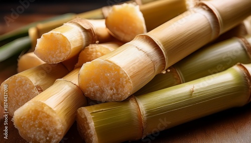 close up of sugarcane pulp showcasing its fibrous texture and natural color this organic material is often used various