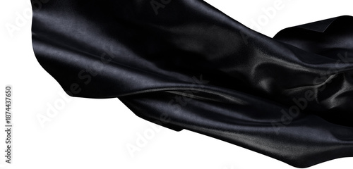 Fotografía Close-up of a flowing black fabric, showcasing texture and detail