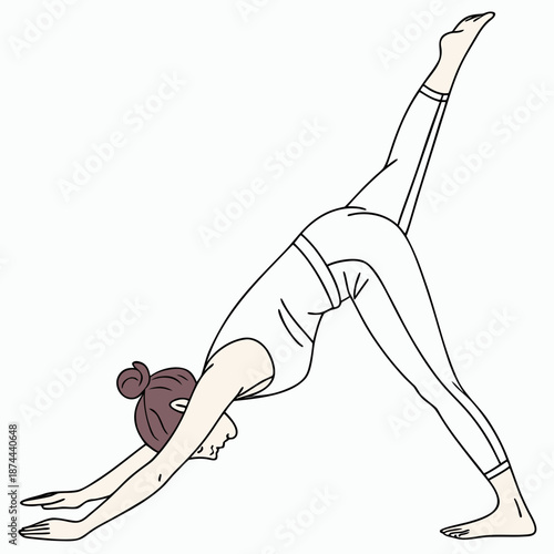 Woman performing downward-facing dog pose