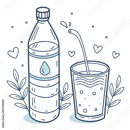 Fresh water being poured into a glass