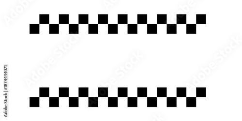 Circle frame with checkered print. Round vignette with checkerboard, race flag or chess game pattern isolated on white background. Chequered ring ornament. Vector graphic illistration.