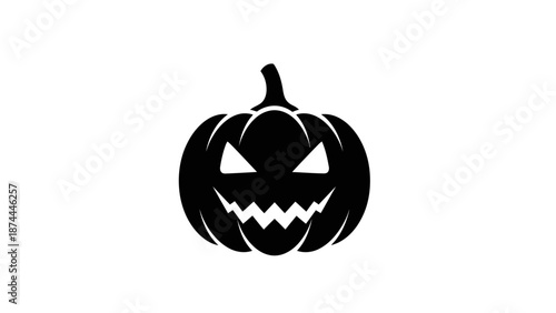 Spooky Halloween Jack-o-Lantern Pumpkin Icon Design Element.