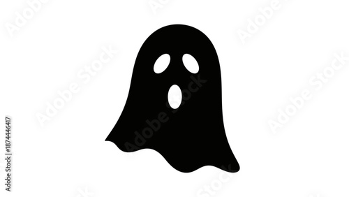 Spooky Ghost Silhouette for Halloween Celebrations and Frightening Designs.