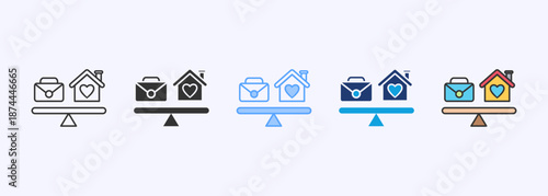 Work Life Balance Icon Set Multistyle Various Collection Element For Design