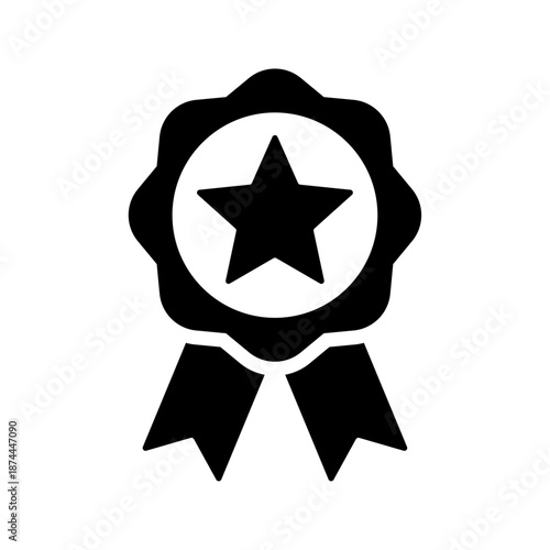 Ribbon award with star icon