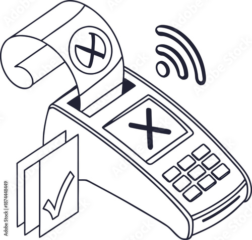 E-Voting Illustration: Depicting a modern electronic voting machine, illustrating the digital transformation of democracy and emphasizing technological advancements in electoral processes.