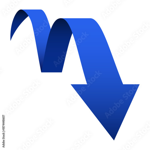 バウンドする下落矢印