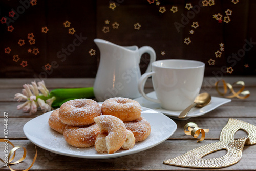 Neapolitan potato donuts graffe traditional delicacy during Carnival.