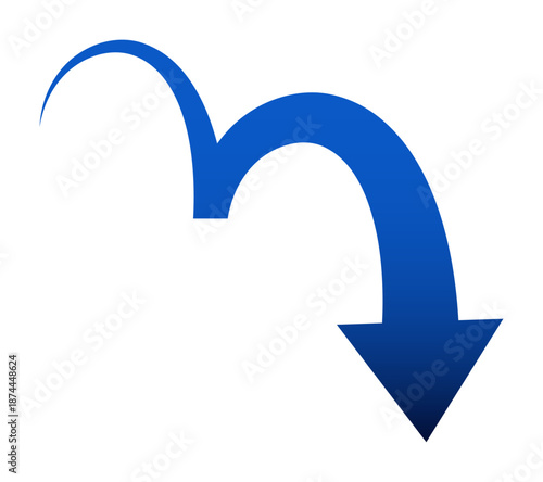 バウンドする下落矢印