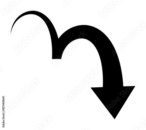 バウンドする下落矢印