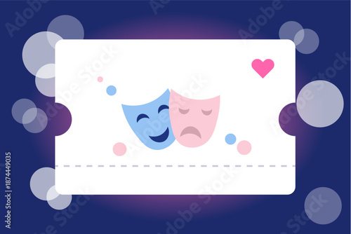 Emotion Analysis And User Sentiment Concept With Happy And Sad Masks Interface Design