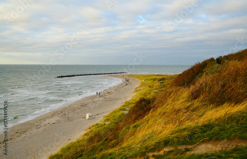 Baltic sea, sand cliffs and beach view near Ahrenshoop, Darss Peninsula