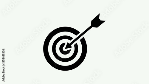 Black Target and Arrow Icon Vector