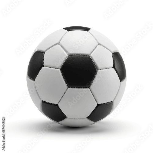 Classic Black and White Soccer Ball Isolated on White Background