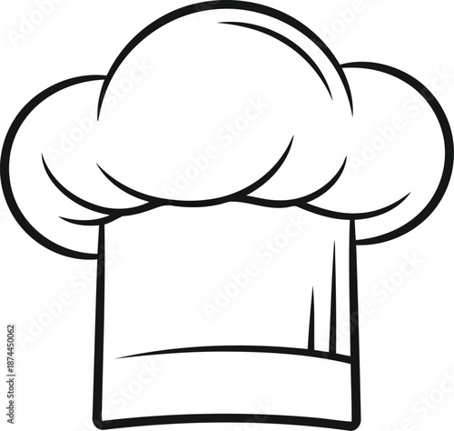 Outline icon of tall chef hat for culinary profession symbol used in restaurant kitchen service