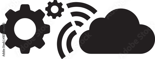 Set of industrial and technology icons isolated on transparent background