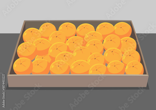 Crate Full of Fresh Oranges Fruit