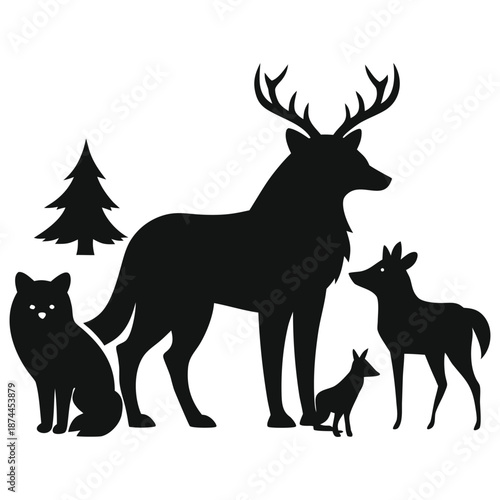 deer silhouette vector