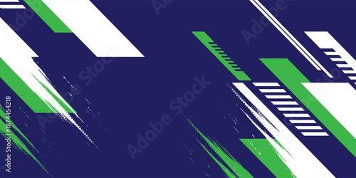 Abstract blue banner design vector, dynamic sporty horizontal background template for media promotion or web banner