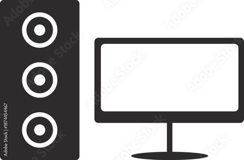  visual pc setup and monitor icon for electronics and media