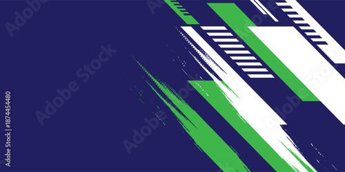 Abstract blue banner design vector, dynamic sporty horizontal background template for media promotion or web banner